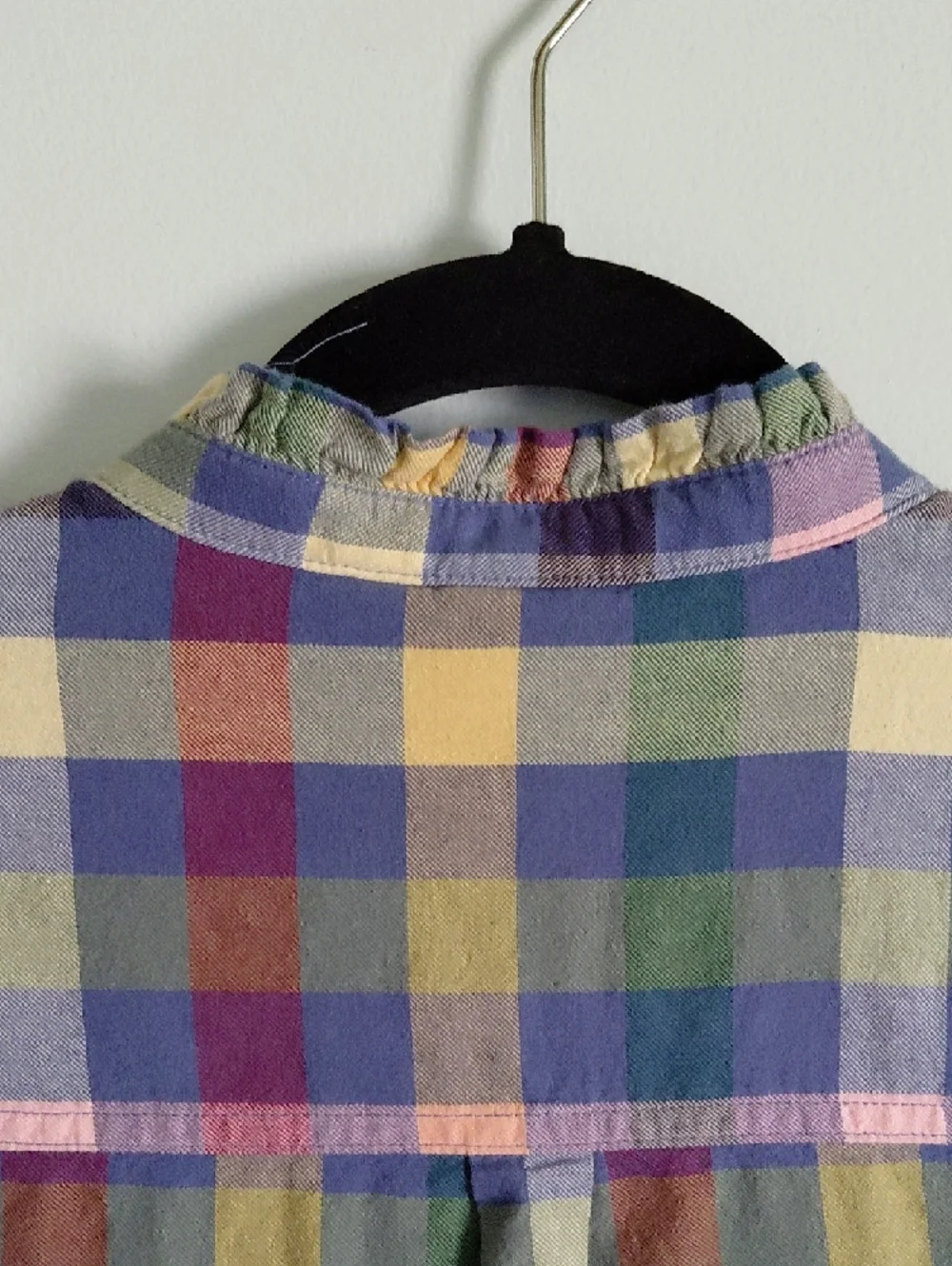 Gap Kids Colorful Multicolored Plaid Shirt Dress Belted Tie Waist Button Down